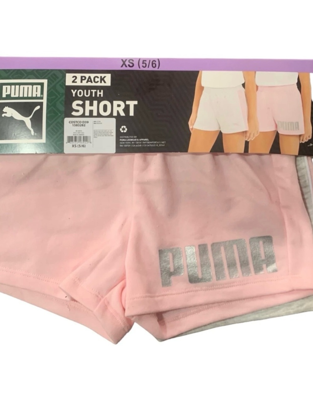 Puma Youth Girls Shorts Size XS (5/6)  2  PACK  NEW WITH TAGS